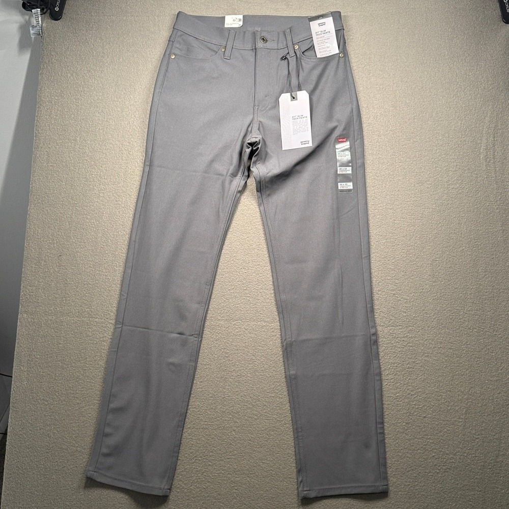 Levi's 511 Slim Tech Pants Mens 30x32 Grey Stretch Performance A92130013